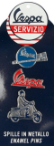 Pin Set Vespa Scooter und Logo, 3 Stk